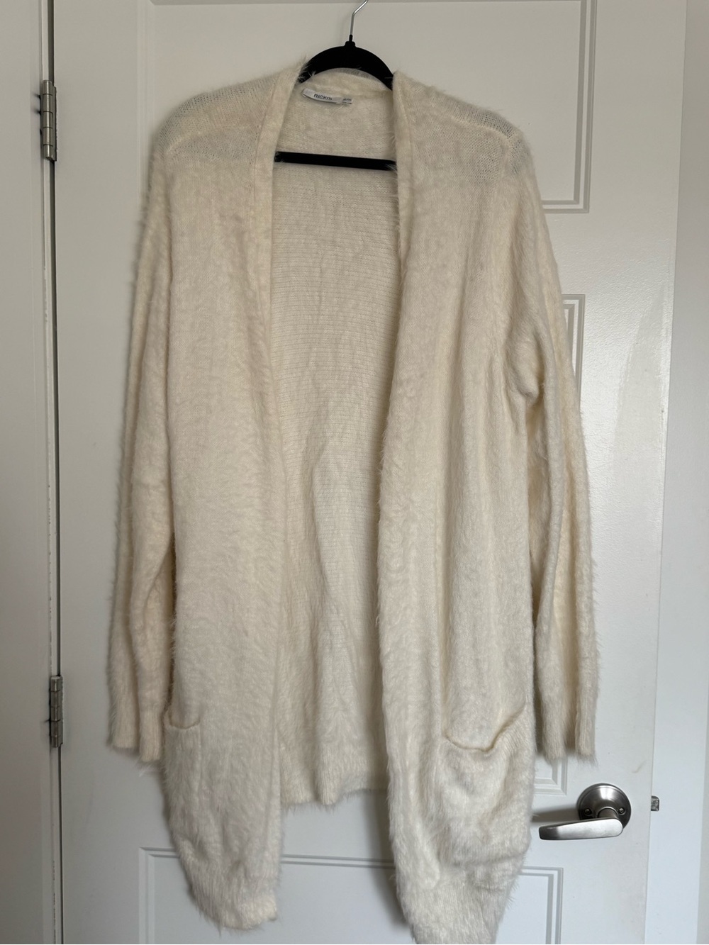 Ricki's Cream Open-Front Fuzzy Cardigan